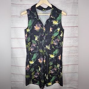 Oiselle sleeveless shirt floral dress size 4